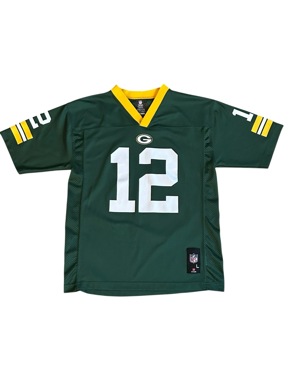 Aaron Rodgers Youth Jersey #12 Green Bay Packers (Large 12-14) NFL Team Apparel